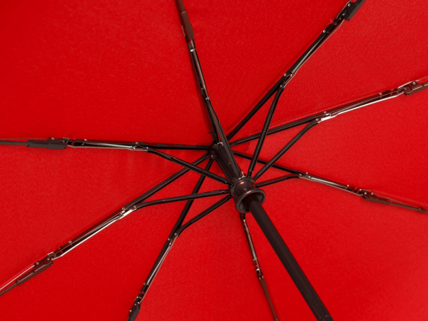 Зонт-автомат Reviver с куполом из переработанного пластика, Цвет красный