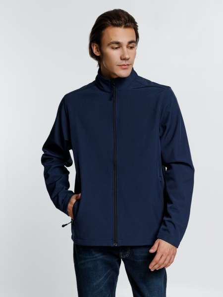 Куртка софтшелл мужская Race Men, темно-синяя, S–3XL