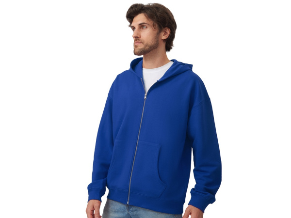 Толстовка оверсайз с капюшоном на молнии «Monaco», Размер M-L, Цвет синий классический
