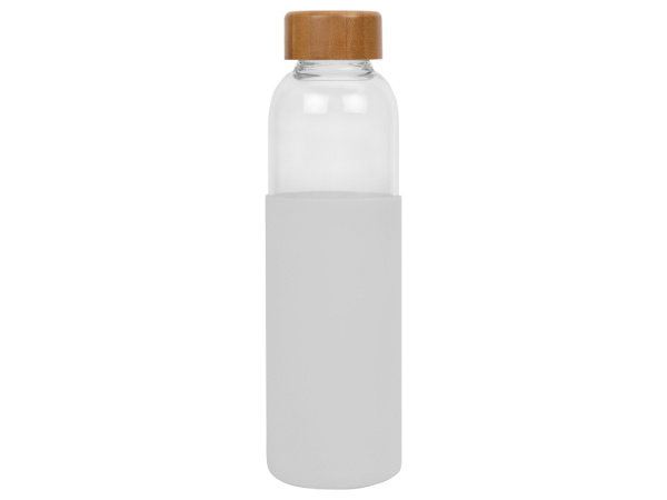 Стеклянная бутылка для воды в силиконовом чехле «Refine», Цвет белый