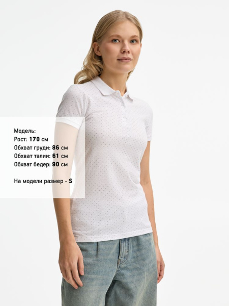 Рубашка поло женская Brandy Women, белая с темно-синим, XS–2XL