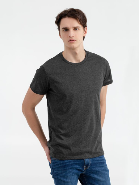 Футболка мужская Regent Fit 150, черный меланж, XS–XXL