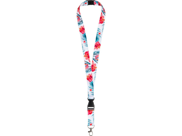 Ланъярд под сублимацию с карабином, межуровневым замком и замком обрыва, 2 см, Цвет белый