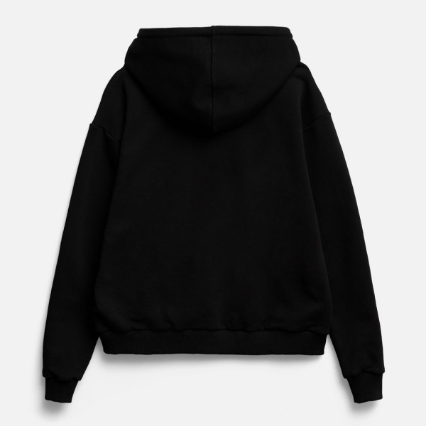 Толстовка унисекс оверсайз на молнии Zippy Terry, черная, XS–XXL