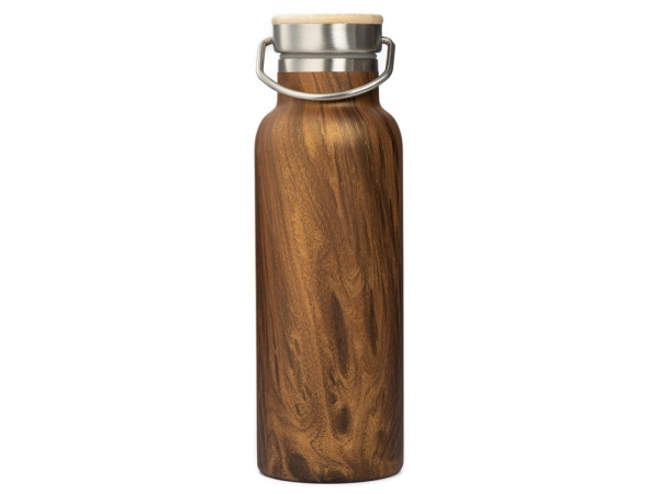 Вакуумный термос «Britewood S2», 500 мл, бамбуковая крышка, крафтовый тубус, Цвет дерево