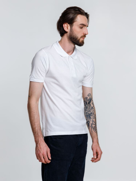 Рубашка поло мужская Adam, белая, S–3XL