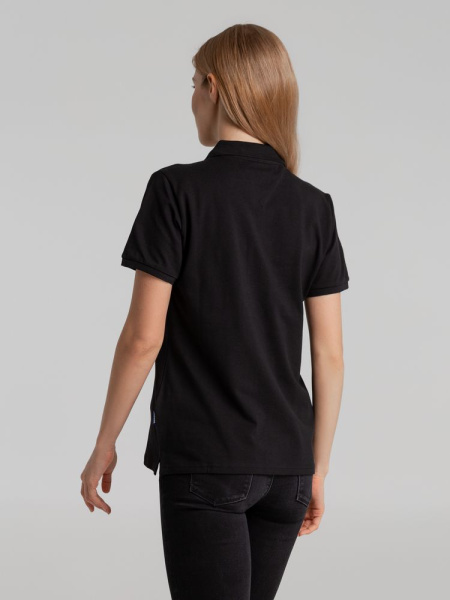 Рубашка поло женская Sunset, черная, S–XXL