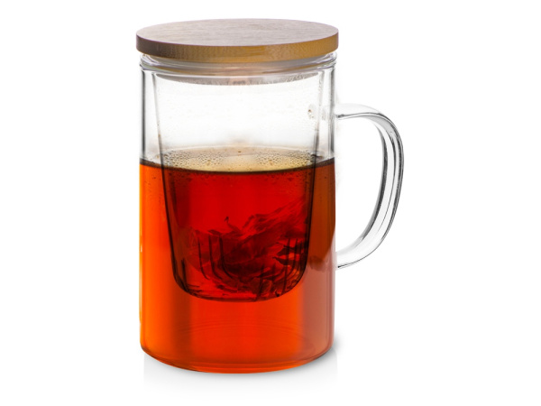 Стеклянная кружка с заварочной емкостью «Milfoil», Цвет прозрачный