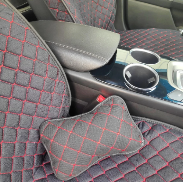 Модельные автонакидки на передние сиденья (льняной комплект) PREMIUM с боковой частью + ПОДУШКА в по