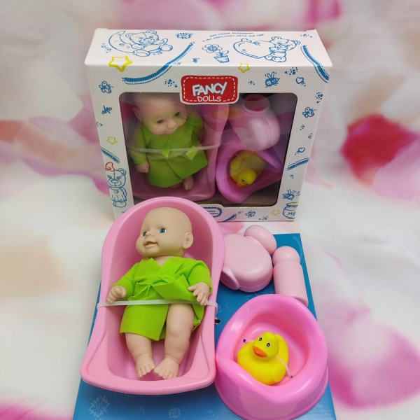 Кукла - малыш "Пупс" Fancy Dolls с 5-ю аксессуарами для купания PU13