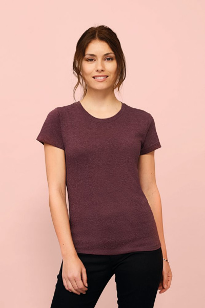 Футболка женская Regent Fit Women, коричневая (терракотовая), S–ХXL