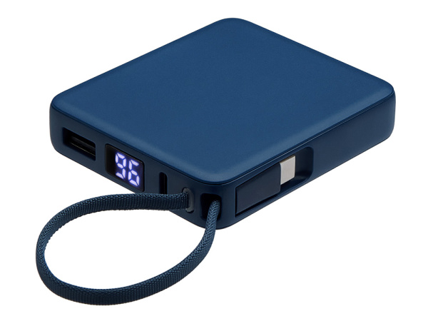 Внешний аккумулятор со встроенным кабелем USB-C «Дэнси», 5000 мАч, Цвет темно-синий