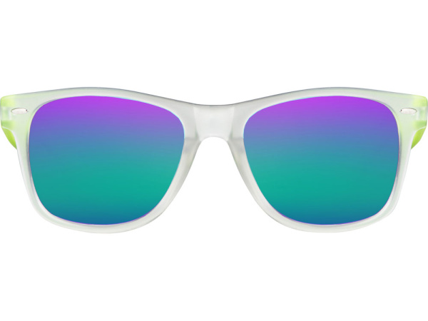 Очки солнцезащитные с зеркальными линзами «Partymaker», Цвет белый/лайм