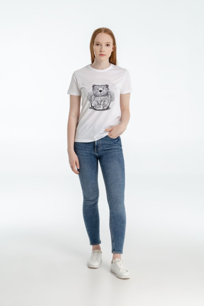 Футболка женская Bear, белая, S–XL