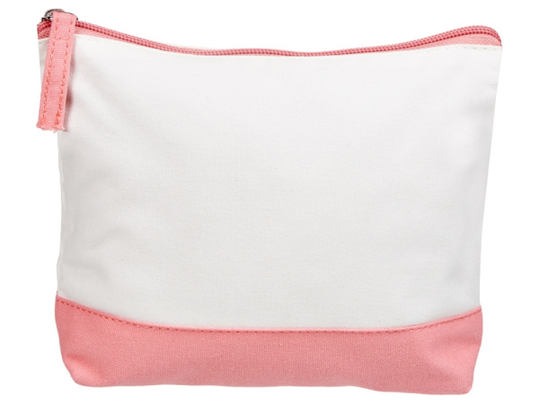Косметичка хлопковая «Cotton», Цвет белый/пыльно-розовый