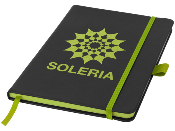 Блокнот А5 «Color Edge», Цвет черный/лайм