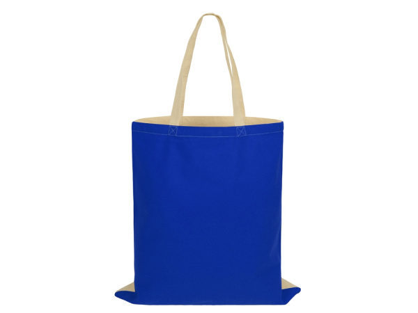 Сумка для шопинга «Twin» двухцветная из хлопка, 180 г/м2, Цвет синий/натуральный