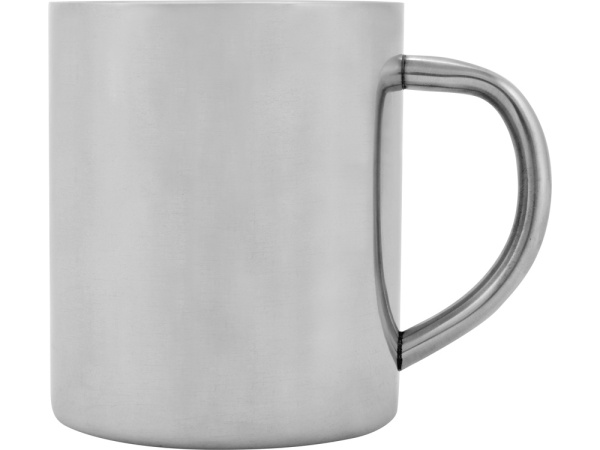 Стальная кружка с двойными стенками «Эри», Цвет серебристый глянцевый