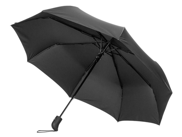 Зонт-полуавтомат складной «Roof» с куполом из переработанного пластика, Цвет черный