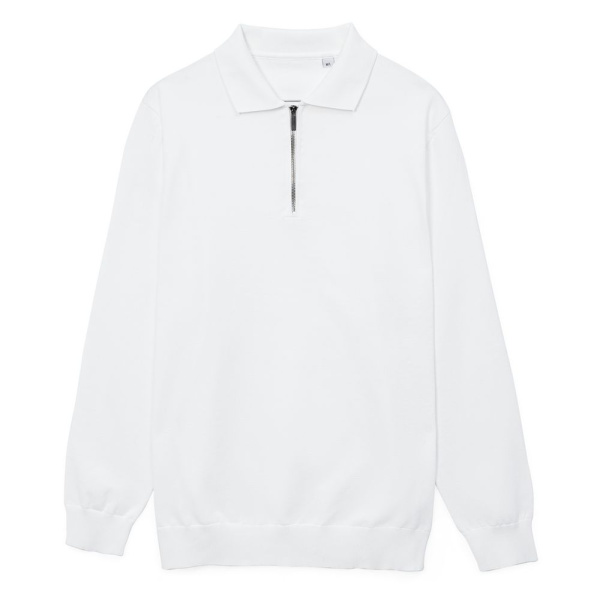 Рубашка поло мужская с длинным рукавом Terrazzo, белая, S–3XL