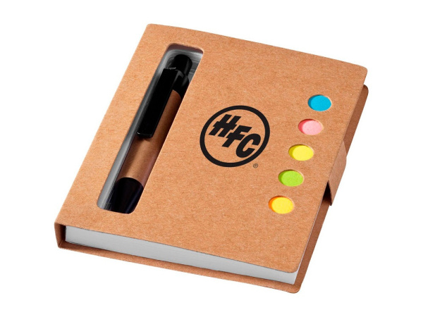 Набор стикеров «Expose» с ручкой и блокнотом А7, Цвет натуральный