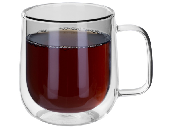 Кружка с двойными стенками «Ubud», Цвет черный прозрачный