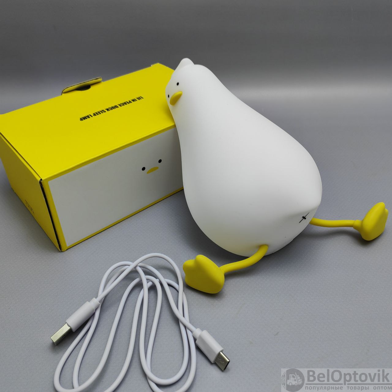 Светильник - ночник силиконовый Сонный Гусь Duck Sleep Lamp (USB, 3 режима,  таймер 30 мин) (арт: 13654) от 580 ₽ рублей оптом в Москве