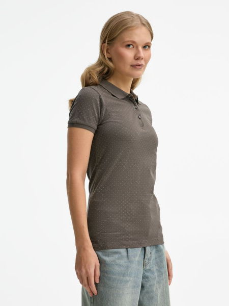 Рубашка поло женская Brandy Women, темно-серая с белым, XS–2XL