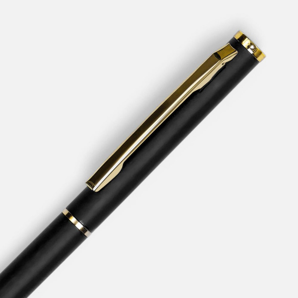 Ручка шариковая Hotel Gold, ver.2, матовая черная, 13х0,7 см