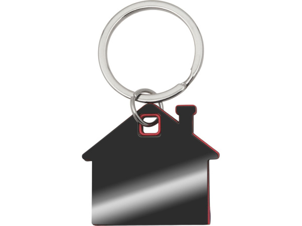 Брелок «SteelPop House», Цвет цвет вороненой стали/красный