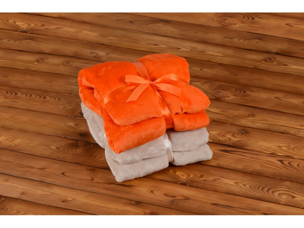 Плед мягкий флисовый «Fancy», Цвет оранжевый