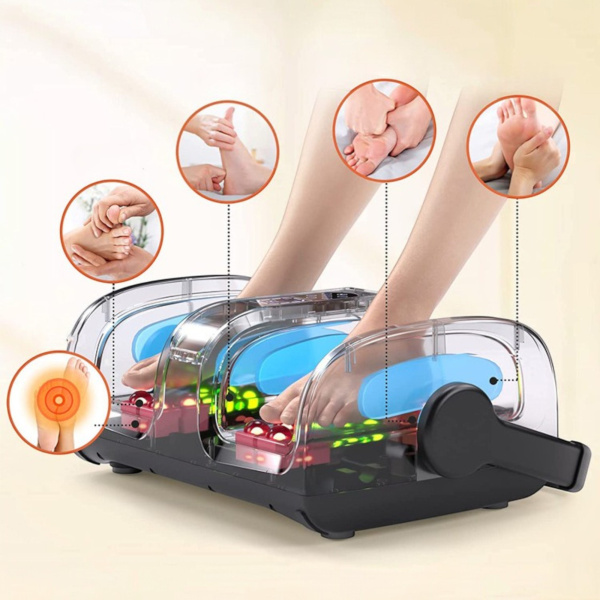 Многофункциональный массажер для ног и икр с воздушными подушками и подогревом, цвет в ассортименте / Улучшает кровообращение, снимает боль в мышцах ног