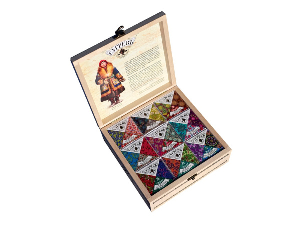 Подарочный набор c чаем «Сокровища Севера» в деревянной шкатулке, Размер С лого, Цвет натуральный