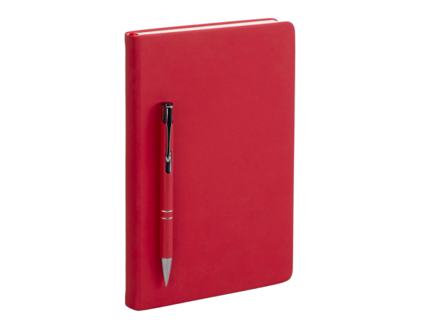 Подарочный набор "Color it" с блокнотом, металлической ручкой и термобутылкой, Размер магнитная обложка, Цвет красный