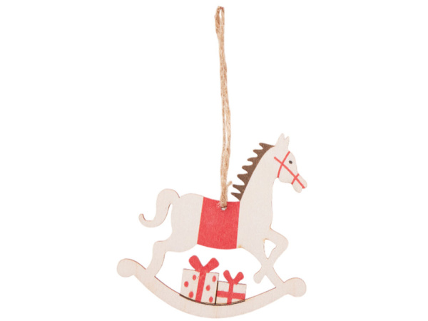 Деревянная подвеска на елку «Poni», Цвет натуральный
