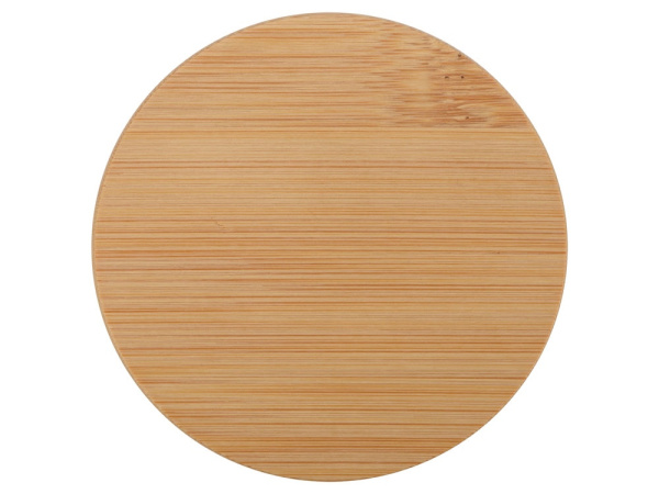 Стакан с двойными стенками и бамбуковой крышкой «Valday», Цвет прозрачный, коричневая крышка