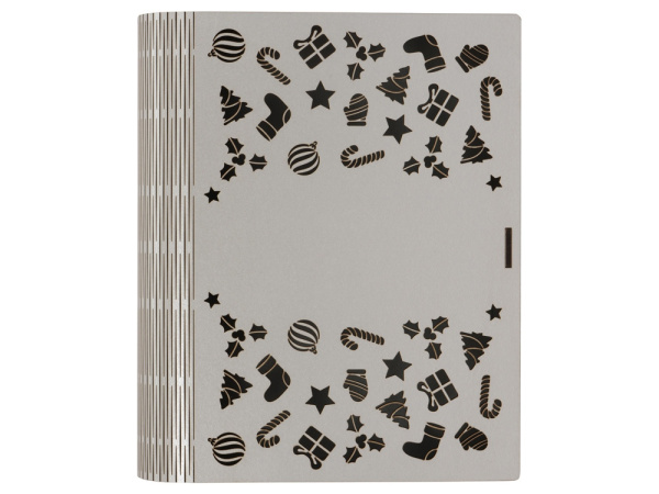 Деревянная коробка с резной крышкой «Книга», L, Размер L, Цвет серебристый