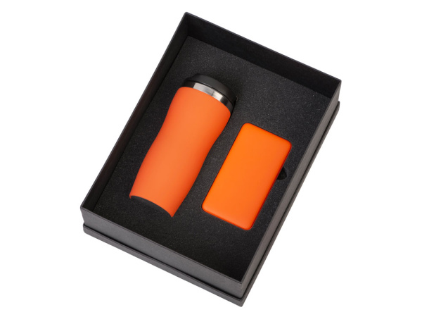 Подарочный набор "COLOR IT" c термокружкой и повербанком, Размер 5000 mAh, Цвет оранжевый