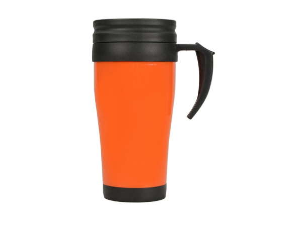 Термокружка «Silence», Цвет оранжевый/черный