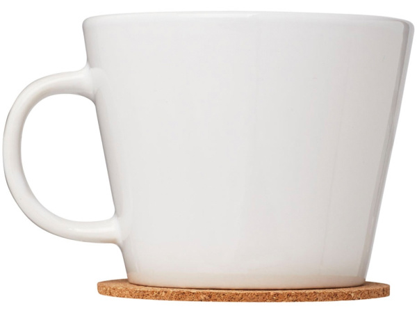 Набор чашек с костерами «Hartley», Цвет белый, светло-коричневый