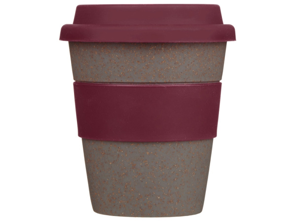 Стакан из бамбукового волокна «Café», Цвет серо-коричневый/красный бургунди