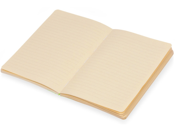 Блокнот А5 из переработанного тростника и RPET «Adiantum», Цвет зеленое яблоко/бежевый