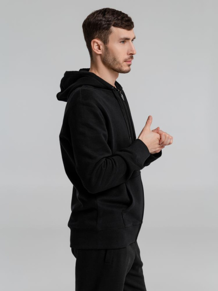 Толстовка на молнии с капюшоном унисекс King, черная, XS–4XL