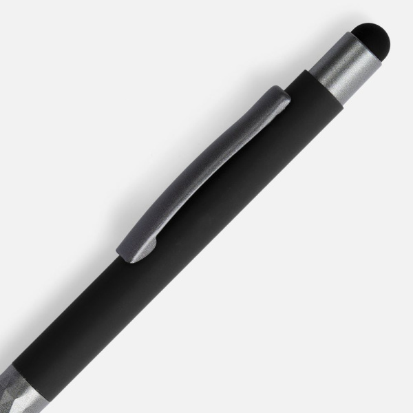 Ручка шариковая Digit Soft Touch со стилусом, черная, 14,5х1 см