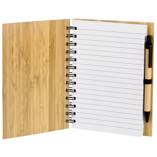 Блокнот на кольцах Bambook с шариковой ручкой, 18х14,5х1,9 см