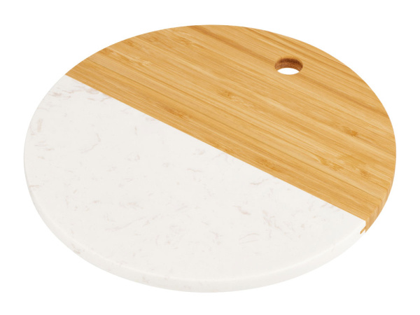 Разделочная доска из бамбука и мрамора «Julia», Цвет натуральный, мраморный белый