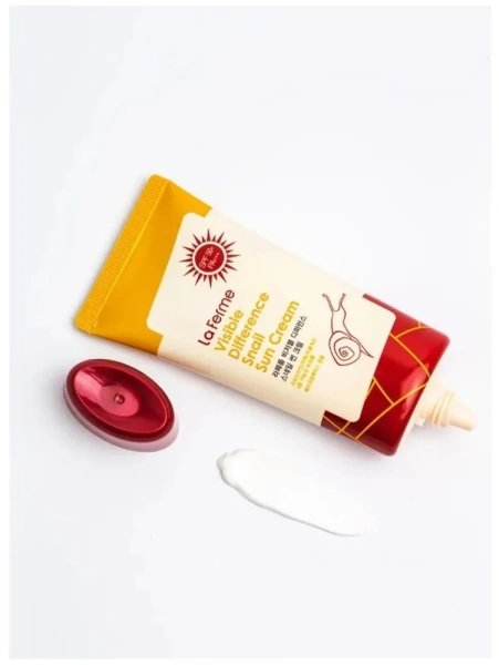 Солнцезащитный крем с муцином улитки SPF 50+ / PA+++, 70 г / Защищает кожу от негативного воздействия ультрафиолета, интенсивно увлажняет, питает и успокаивает