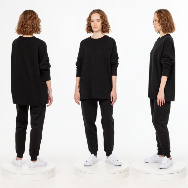 Свитшот унисекс S2, черный, XS–XXL