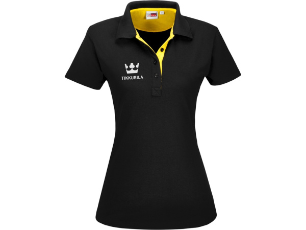 Рубашка поло "Solo" женская, Размер L, Цвет черный/желтый