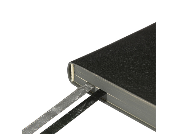 Ежедневник недатированный А5 «Boston», Цвет черный с обрезом серого цвета